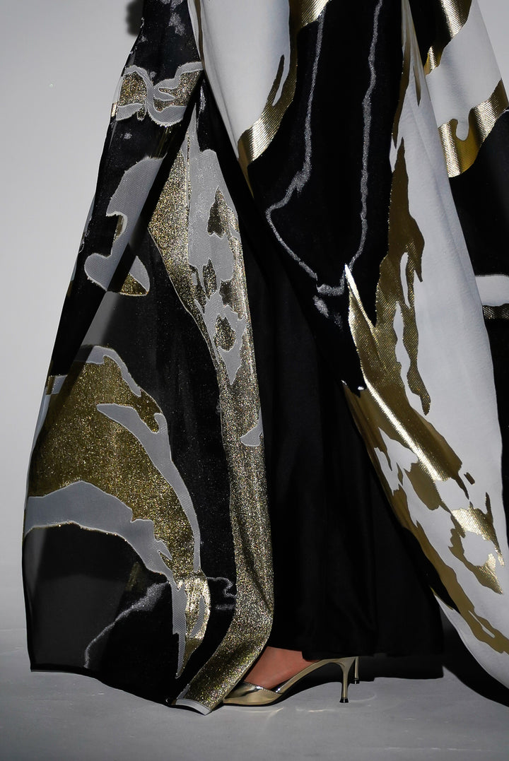 HAYZO Pure Silk Liquid Organza with Jaquard Detailing