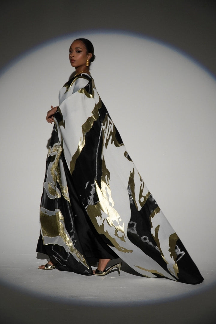 HAYZO Pure Silk Liquid Organza with Jaquard Detailing